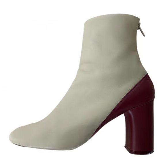 Celine Phoebe Philo Red and White Spring 2018 Ankle Boots - Picture 1 of 4